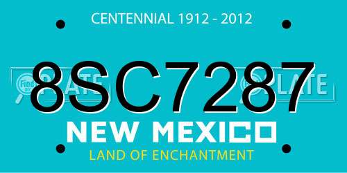 8SC7287 New Mexico License Plate