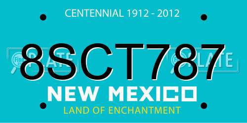 8SCT787 New Mexico License Plate