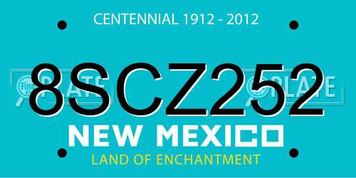8SCZ252 New Mexico License Plate