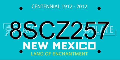 8SCZ257 New Mexico License Plate