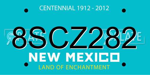 8SCZ282 New Mexico License Plate