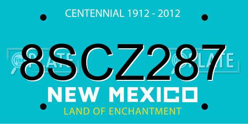 8SCZ287 New Mexico License Plate