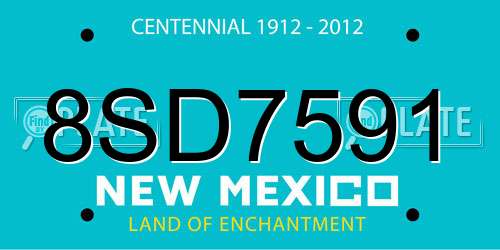 8SD7591 New Mexico License Plate