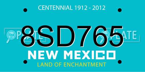 8SD765 New Mexico License Plate