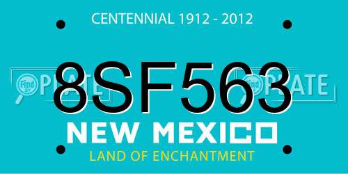 8SF563 New Mexico License Plate