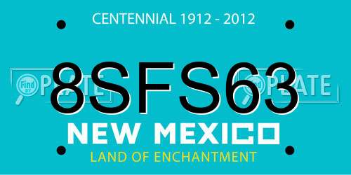 8SFS63 New Mexico License Plate