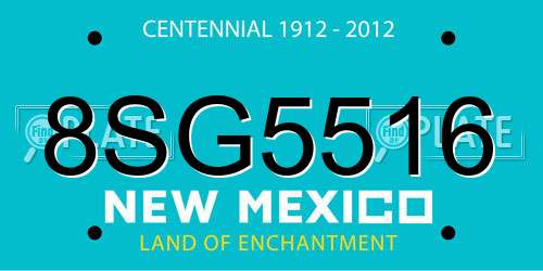 8SG5516 New Mexico License Plate