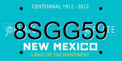 8SGG59 New Mexico License Plate