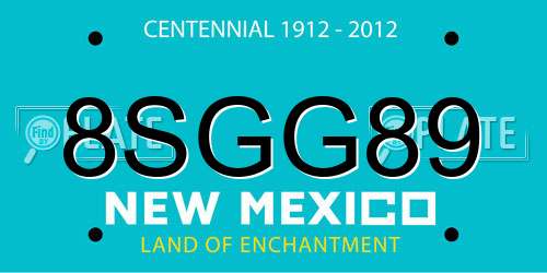 8SGG89 New Mexico License Plate