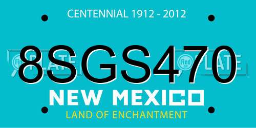 8SGS470 New Mexico License Plate