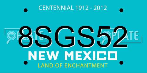 8SGS52 New Mexico License Plate