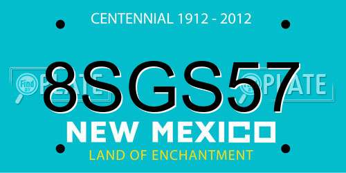 8SGS57 New Mexico License Plate