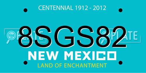 8SGS82 New Mexico License Plate