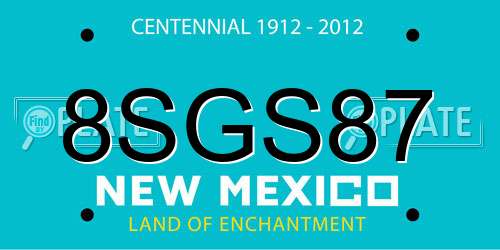 8SGS87 New Mexico License Plate