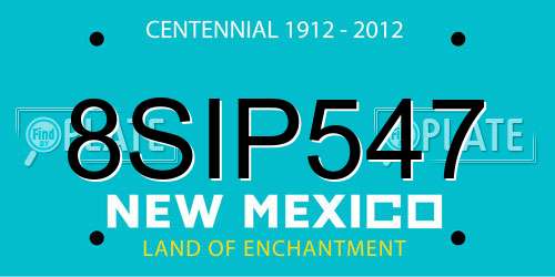 8SIP547 New Mexico License Plate