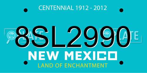8SL2990 New Mexico License Plate