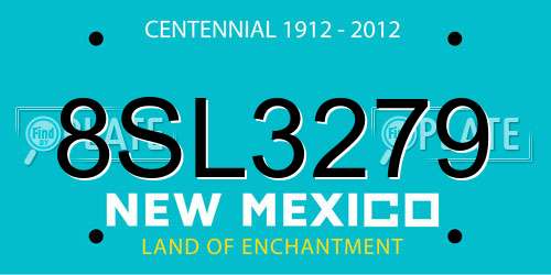 8SL3279 New Mexico License Plate