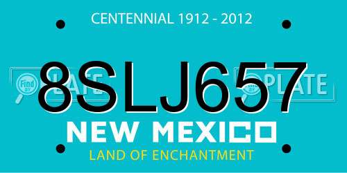 8SLJ657 New Mexico License Plate