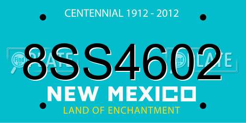 8SS4602 New Mexico License Plate