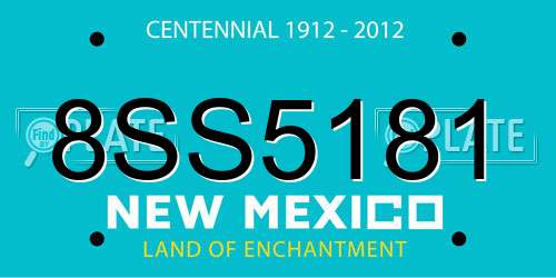 8SS5181 New Mexico License Plate