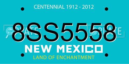 8SS5558 New Mexico License Plate