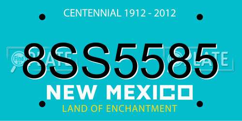 8SS5585 New Mexico License Plate