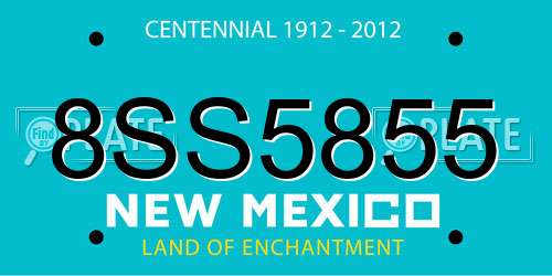 8SS5855 New Mexico License Plate