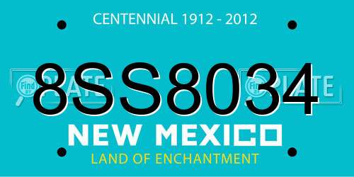 8SS8034 New Mexico License Plate