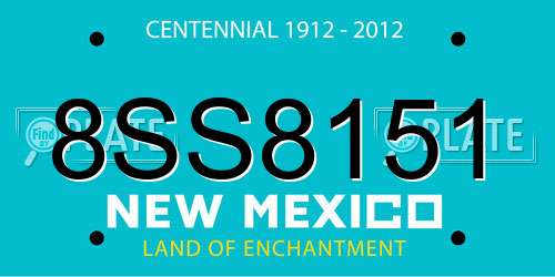 8SS8151 New Mexico License Plate