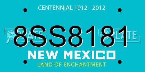 8SS8181 New Mexico License Plate