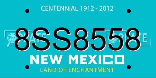 8SS8558 New Mexico License Plate