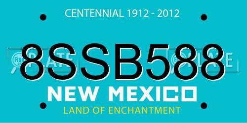 8SSB588 New Mexico License Plate