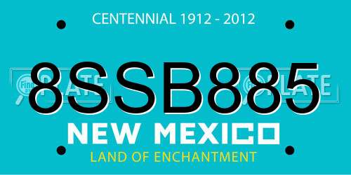8SSB885 New Mexico License Plate