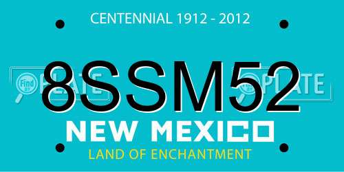 8SSM52 New Mexico License Plate