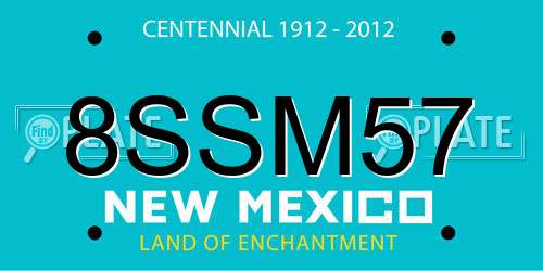 8SSM57 New Mexico License Plate