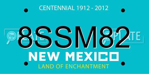 8SSM82 New Mexico License Plate