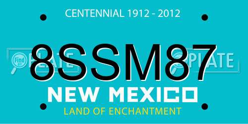 8SSM87 New Mexico License Plate