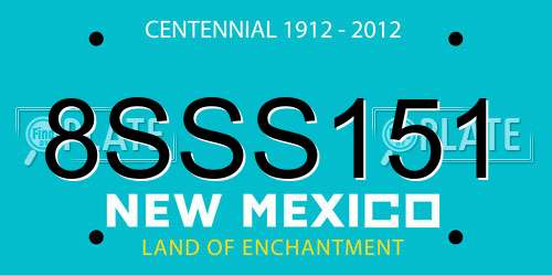 8SSS151 New Mexico License Plate
