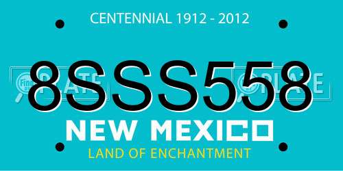 8SSS558 New Mexico License Plate