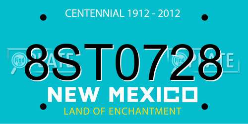 8ST0728 New Mexico License Plate