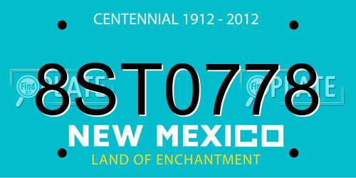 8ST0778 New Mexico License Plate