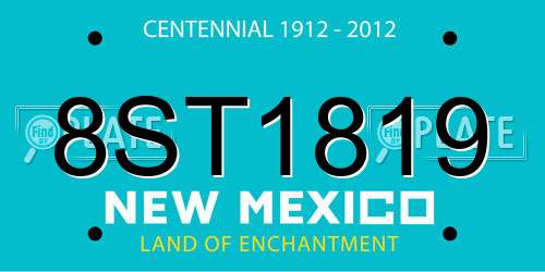 8ST1819 New Mexico License Plate