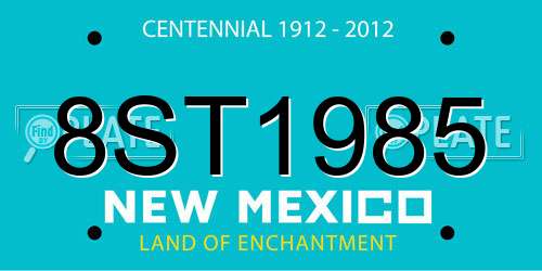 8ST1985 New Mexico License Plate