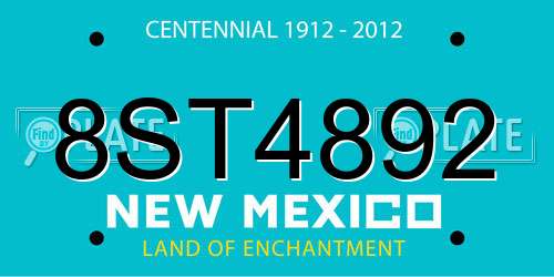 8ST4892 New Mexico License Plate