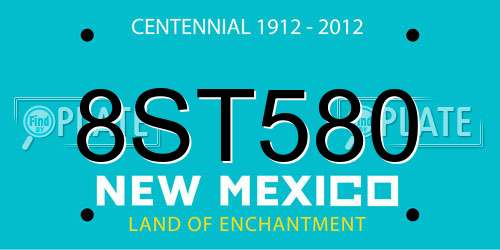 8ST580 New Mexico License Plate