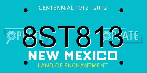 8ST813 New Mexico License Plate