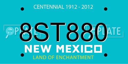 8ST880 New Mexico License Plate