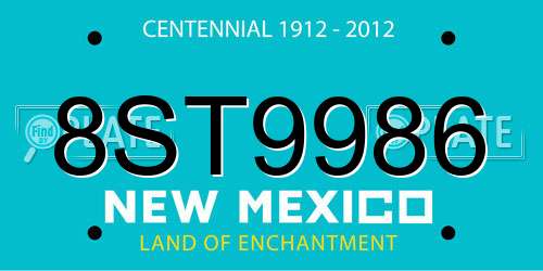 8ST9986 New Mexico License Plate