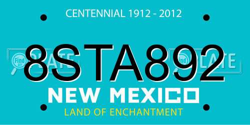 8STA892 New Mexico License Plate