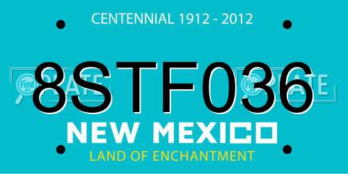 8STF036 New Mexico License Plate